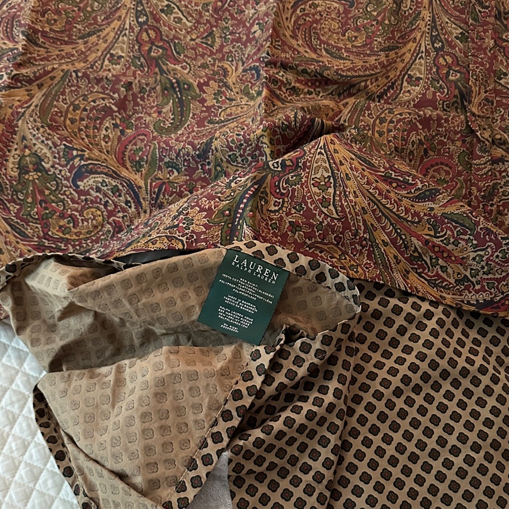 Ralph Lauren Queen bedskirt & 2 RL brand nwot shams